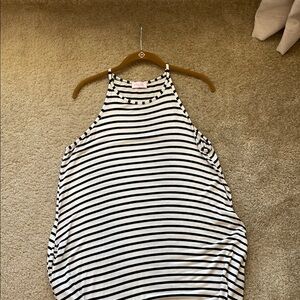 Black and White Striped Dress, Pink Lily, size large